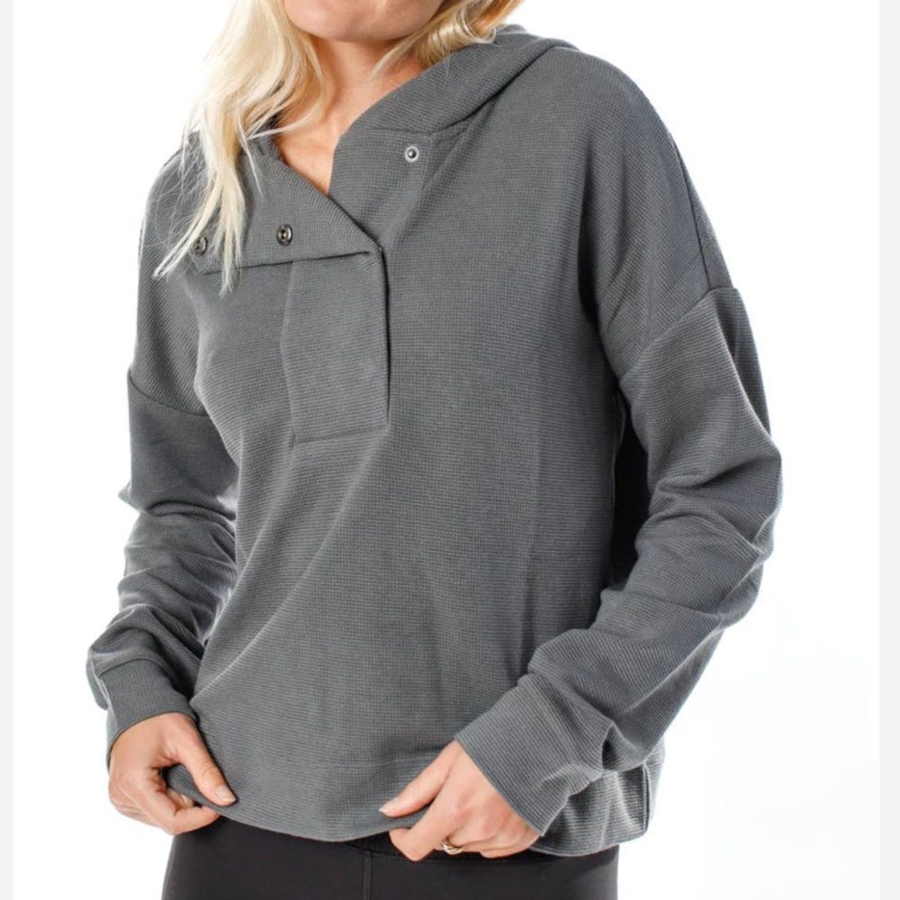 Vuori Bayview Thermal Hoodie Shale Gray Mens Womens Sz Small Athleisure